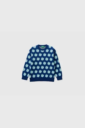 Benetton Strickpullover Mit Fruchtmuster Mix Für Jungen Marineblau Mix für Herren - 8–9 Jahre