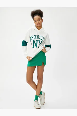 Koton Sweatshirt Mit Kapuze, College-print, Langärmlig, Gerippt für Damen - M