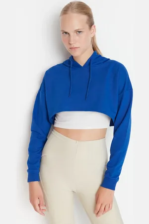 Trendyol Saks Super Crop Hooded Sports Sweatshirt für Damen - S