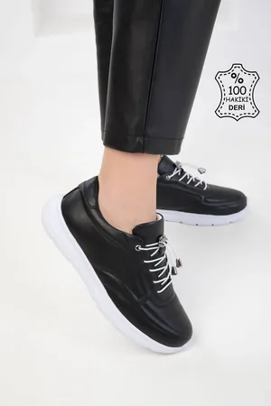SOHO Schwarzer Sneaker Aus Echtem Leder für Damen - 37