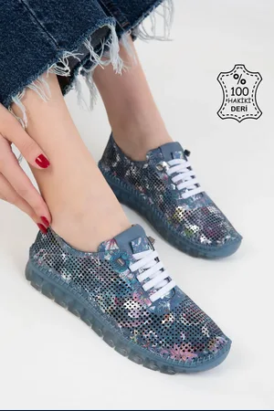 SOHO Blaue Loafer-schuhe Aus Echtem Leder für Damen - 36