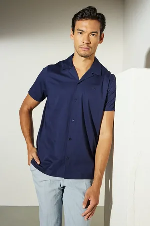 Brooks Brothers Marineblaues Hemd Mit Bequemer Passform, Entspannter Passform Und Apash-ausschnitt für Herren - S