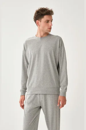 Dagi Meliertes, Geripptes Sweatshirt Mit Rundhalsausschnitt für Herren - L