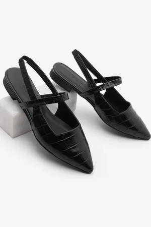 Marjin Ballerinas Mit Spitzer Zehenpartie Und Offenem Rücken, Schal, Daily Ballet Dales, , Kroko für Damen - 38