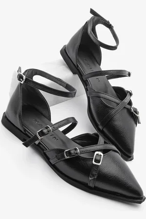 Marjin Schwarze Bala-ballerinas Mit Individuell Gebundenen Bändern für Damen - 38