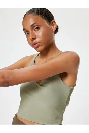 Koton Bedeckter Slim-fit-sport-bh Mit V-ausschnitt für Damen - L
