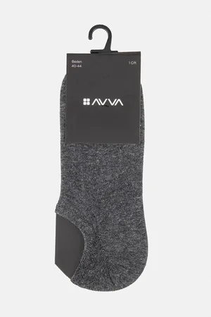Avva Anthrazitfarbene Sneakersocken Aus Viskose-mischgewebe E 008553 für Herren - One Size