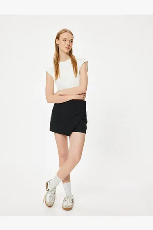 Koton Slim-fit-crop-t-shirt Mit Rundhalsausschnitt – Kurze Ärmel für Damen - M