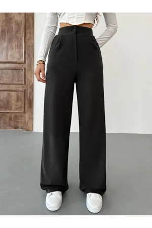 BİKELİFE Palazzo-hose Aus Geräuchertem Lycra Mit Weitem Bein für Damen - S