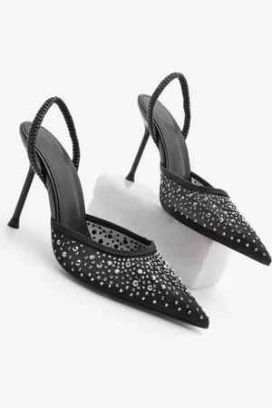 Marjin Stiletto Spitze Zehe Stein Mesh Zurück Elastische Hochhackige Schuhe Margi für Damen - 38