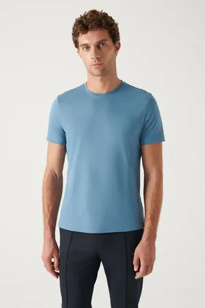 Avva Atmungsaktives T-shirt Mit Rundhalsausschnitt, Indigo, 100 % Baumwolle, E 001000 für Herren - 2XL