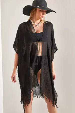 Bianco Lucci Basic-pareo Aus Tüll Mit Quasten für Damen - Standard