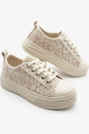 Marjin Sneaker Bestickt Schnürsenkel Leinen Sneakers Magis für Damen - 38