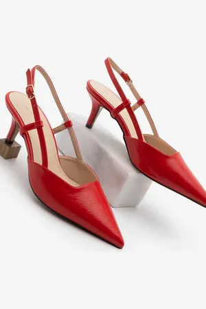 Marjin Stiletto-schuhe Mit Spitzer Zehenpartie Und Offenem Absatz, Verani-schuhe Aus Rotem Lackleder - 38