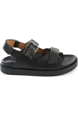 Tommy Hilfiger Sandalen Aus Schwarzem Leder – Fw0fw07736bds für Damen - 36