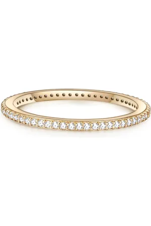 Glanzstücke Silberring Yüzük Sterling Silber Gelbgold Zirkonia Weiß für Damen - 50