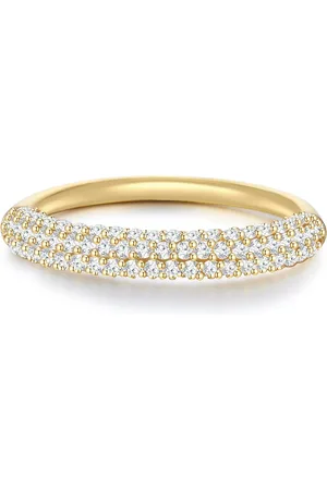Glanzstücke Silberring Yüzük Sterling Silber Gelbgold Zirkonia Weiß für Damen - 58