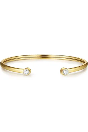 Eastside Edelstahlarmreif Armreif Edelstahl Gelbgold Zirkonia Weiß für Damen - One Size