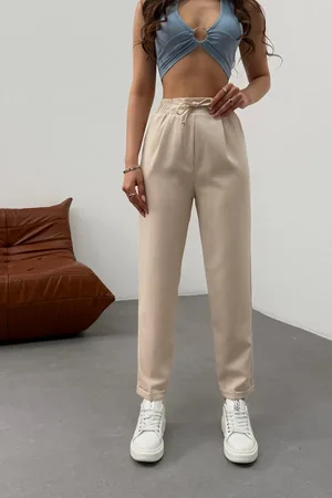 BİKELİFE Hose Aus Elastischem Stoff Mit Hoher Taille Und Knöchellanger Taille für Damen - 44