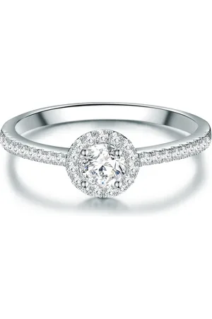 Trilani Silberring Ring Sterling Silber Zirkonia Weiß für Damen - 49