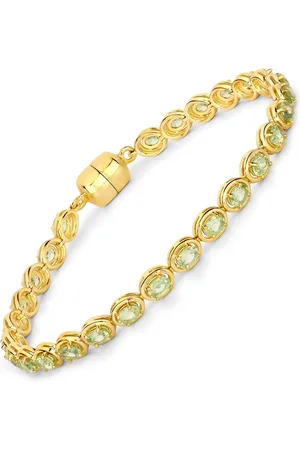 Rafaela Donata Edelsteinarmband Armband Sterling Silber Gelbvergoldet Peridot Grün für Damen - One Size