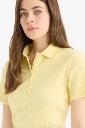 DeFacto Slim-fit Slim-fit-camisole-kurzarm-polo-t-shirt für Damen - 2XL
