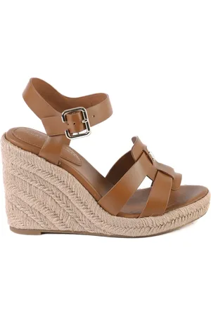 Tommy Hilfiger Espadrille-sandalen Aus Leder Mit Hohem Keilabsatz für Damen - 39