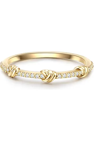 Glanzstücke Silberring Ring Sterling Silber Gelbgold Zirkonia Weiß für Damen - 52