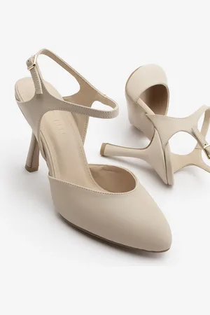 Marjin Stiletto Oval Toe Open Back Schal Heels Schuhe Valfe - 38