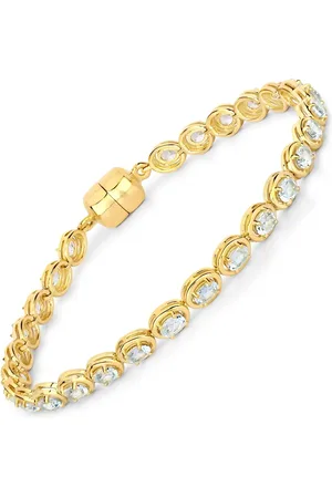 Rafaela Donata Edelsteinarmband Armband Sterling Silber Gelbvergoldet Blautopas für Damen - One Size