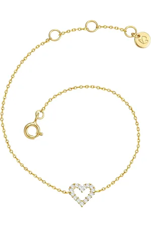 Glanzstücke Silberarmband Armband Sterling Silber Gelbgold Zirkonia Weiß für Damen - One Size