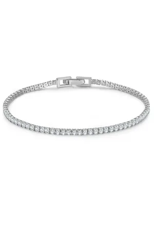 Glanzstücke Silberkol Bandı Kol Bandı Sterling Silber Zirkonia Weiß für Damen - 21 cm