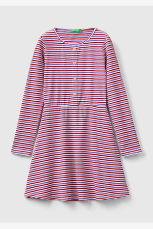 Benetton Lilafarbenes, Horizontal Gestreiftes Kleid Im Mix-stil Für Mädchen für Damen - 10–11 Jahre