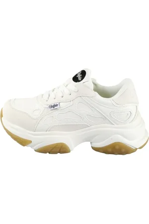 Buffalo Low Sneaker Taifun Low Top White Textil/synthetik Mit Perfect Fit Memory Foam für Damen - 41