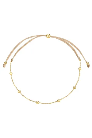 Glanzstücke Textilarmband Armband Sterling Silber Gelbgold Textil (beige) für Damen - One Size