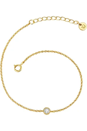 Glanzstücke Silberarmband Armband Sterling Silber Gelbgold Topas Weiß für Damen - One Size
