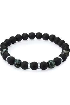 True Rebels Edelsteinarmband Armband Achat Bird Stone Grün für Herren - One Size