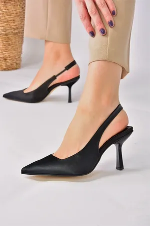 Fox Schuhe Mit Absatz Aus Schwarzem Satinstoff 04 für Damen - 36
