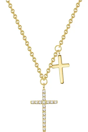 Eastside Edelstahlhalskette Kette Mit Anhänger Edelstahl Gelbgold Zirkonia Weiß für Damen - One Size