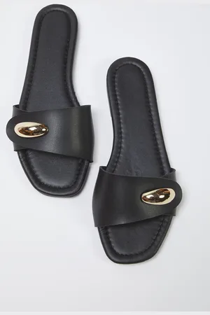 Trendyol Stilvolle Hausschuhe Mit Schwarzen Metallverzierungen für Damen - 36