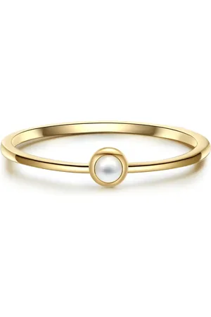 Glanzstücke Silberring Yüzük Sterling Silber Gelbgold Perlmutt für Damen - 60