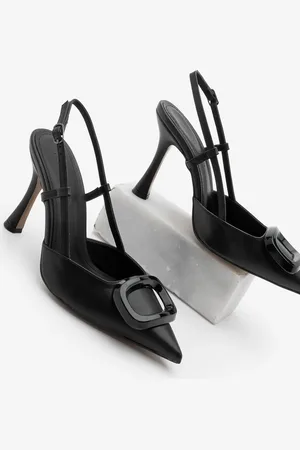 Marjin Stiletto Spitze Zehe Slingback Schnalle Hochhackige Schuhe Velton - 39