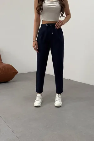 BİKELİFE Hose Aus Elastischem Stoff Mit Hoher Taille Und Knöchellanger Taille für Damen - 42