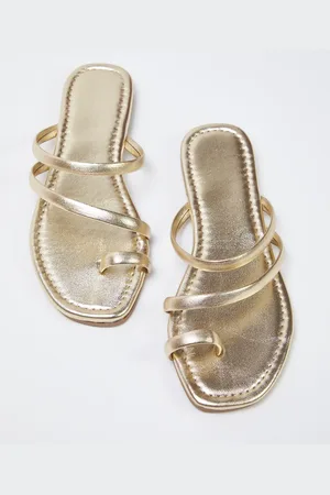 Trendyol Stilvolle Hausschuhe Mit Dünnem Band In Metallic-gold für Damen - 39
