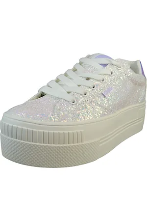 Buffalo Low Sneaker Paired Glam 1636401 White Mermaid Textil/synthetik Mit Perfect Fit Memory Fo für Damen - 38