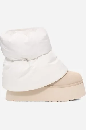 UGG ® Classic Mini Dipper Puffer Boot für Damen in White, Größe 36, Veloursleder