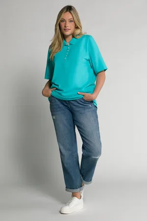 Ulla Popken Große Größen Poloshirt, Damen, , Größe: 42/44, Baumwolle