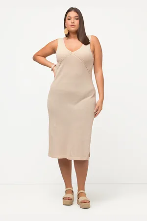 Ulla Popken Große Größen Strick-Midikleid, Damen, , Größe: 46/48, Baumwolle