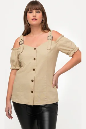 Ulla Popken Große Größen Trachtenbluse, Damen, , Größe: 42/44, Leinen/Baumwolle