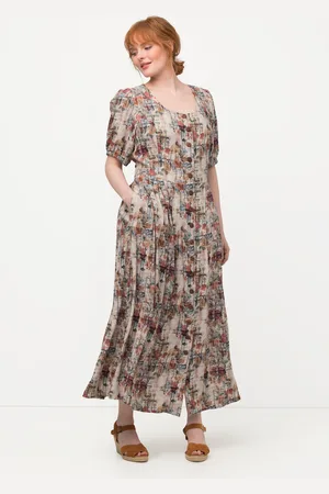 Ulla Popken Große Größen Trachtenkleid, Damen, , Größe: 44, Viskose/Leinen
